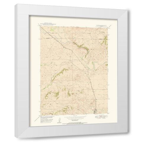 Glendo Wyoming Quad - USGS 1949 White Modern Wood Framed Art Print by USGS