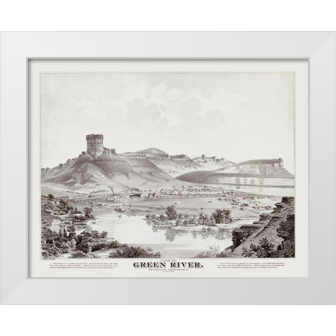 Green River Wyoming - Glover 1875 White Modern Wood Framed Art Print by Glover