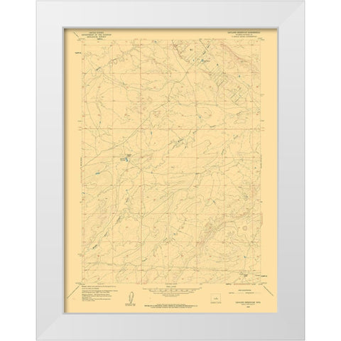 Gaylord Reservoir Wyoming Quad - USGS 1959 White Modern Wood Framed Art Print by USGS