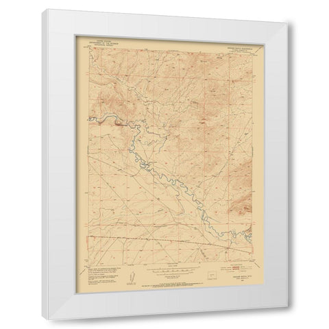 Graham Ranch Wyoming Quad - USGS 1951 White Modern Wood Framed Art Print by USGS