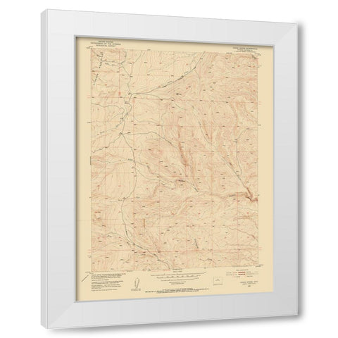 Grave Spring Wyoming Quad - USGS 1952 White Modern Wood Framed Art Print by USGS