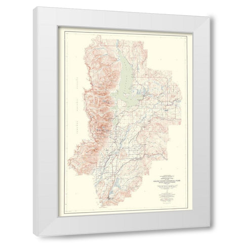 Grand Teton National Park Wyoming Sheet - USGS White Modern Wood Framed Art Print by USGS