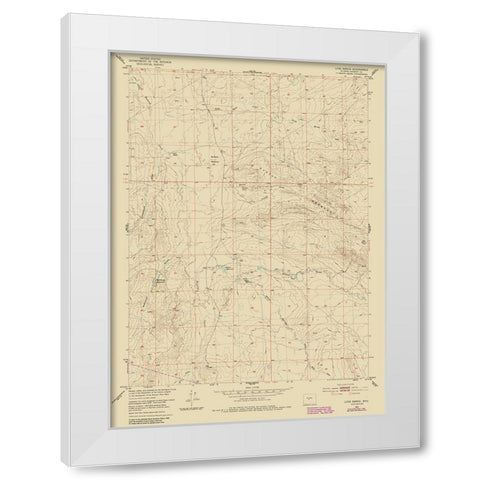 Love Ranch Wyoming Quad - USGS 1952 White Modern Wood Framed Art Print by USGS