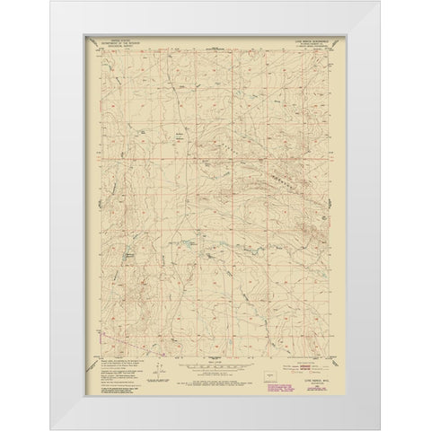 Love Ranch Wyoming Quad - USGS 1952 White Modern Wood Framed Art Print by USGS
