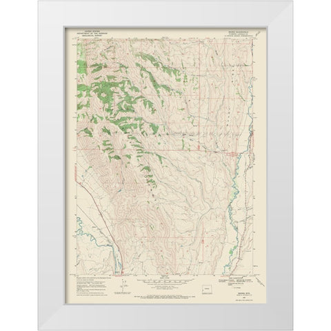 Marse Wyoming Quad - USGS 1967 White Modern Wood Framed Art Print by USGS