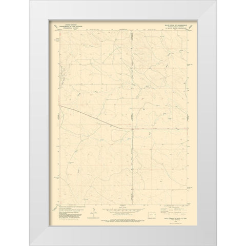 Mule Creek Wyoming Quad - USGS 1978 White Modern Wood Framed Art Print by USGS