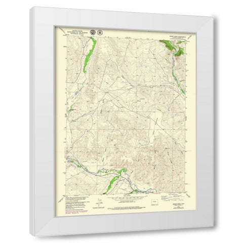 Mason Draw Wyoming Quad - USGS 1956 White Modern Wood Framed Art Print by USGS
