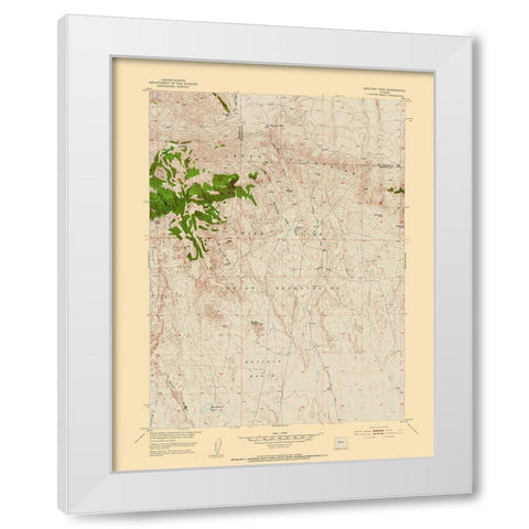 Mexican Pass Wyoming Quad - USGS 1951 White Modern Wood Framed Art Print by USGS