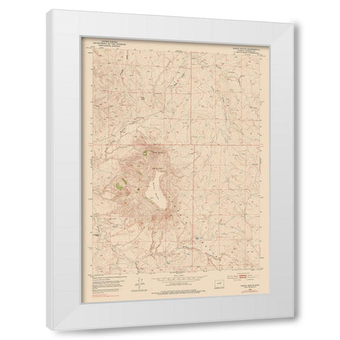 North Butte Wyoming Quad - USGS 1953 White Modern Wood Framed Art Print by USGS
