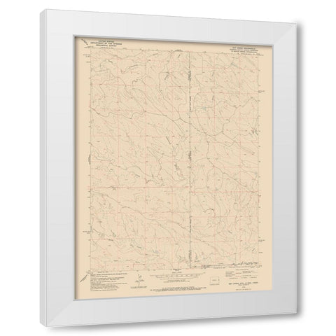 Oak Creek Wyoming Quad - USGS 1978 White Modern Wood Framed Art Print by USGS