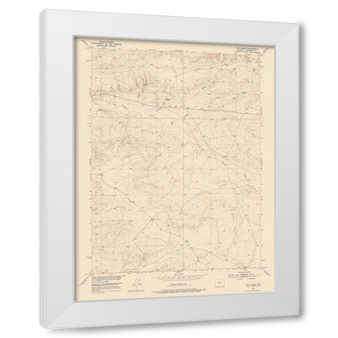 Ocla Draw Wyoming Quad - USGS 1952 White Modern Wood Framed Art Print by USGS