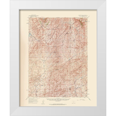 Ormsby Draw Wyoming Quad - USGS 1959 White Modern Wood Framed Art Print by USGS