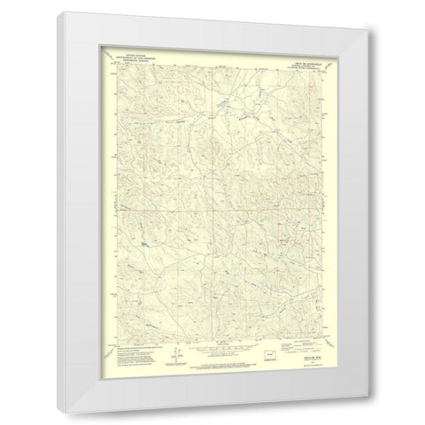 North West Oriva Wyoming Quad - USGS 1971 White Modern Wood Framed Art Print by USGS