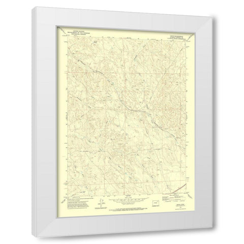Oriva Wyoming Quad - USGS 1971 White Modern Wood Framed Art Print by USGS