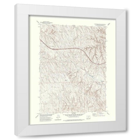 Ploessers Draw Wyoming Quad - USGS 1972 White Modern Wood Framed Art Print by USGS