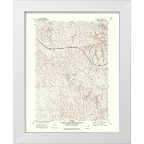 Ploessers Draw Wyoming Quad - USGS 1972 White Modern Wood Framed Art Print by USGS