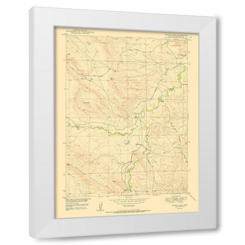 Poison Lake Wyoming Quad - USGS 1950 White Modern Wood Framed Art Print by USGS