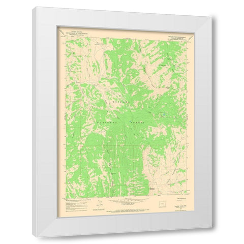 Pickle Pass Wyoming Quad - USGS 1965 White Modern Wood Framed Art Print by USGS