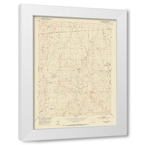 Puddle Springs Wyoming Quad - USGS 1952 White Modern Wood Framed Art Print by USGS