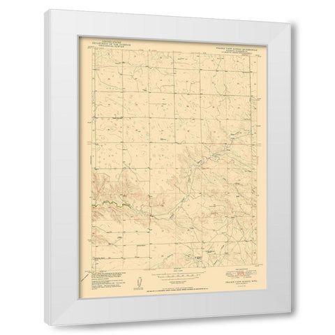 Prairie View School Wyoming Quad - USGS 1950 White Modern Wood Framed Art Print by USGS