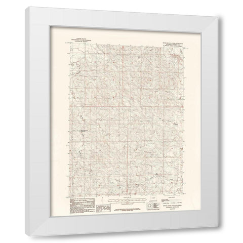 Rocky Butte Gulch Wyoming Quad - USGS 1984 White Modern Wood Framed Art Print by USGS