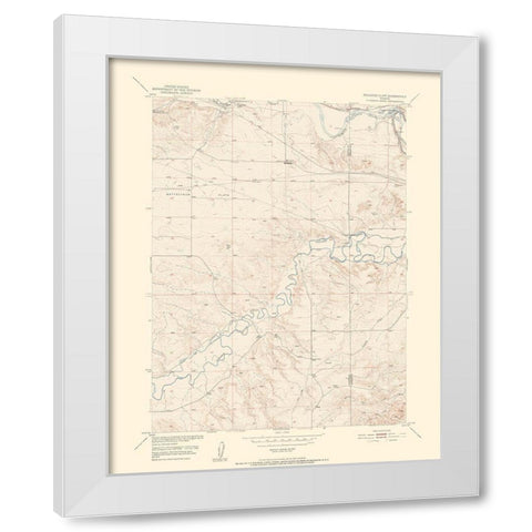 Register Cliff Wyoming Quad - USGS 1950 White Modern Wood Framed Art Print by USGS