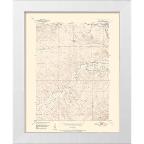 Register Cliff Wyoming Quad - USGS 1950 White Modern Wood Framed Art Print by USGS