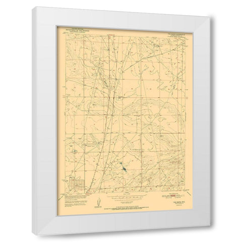 Reefs Wyoming Quad - USGS 1951 White Modern Wood Framed Art Print by USGS
