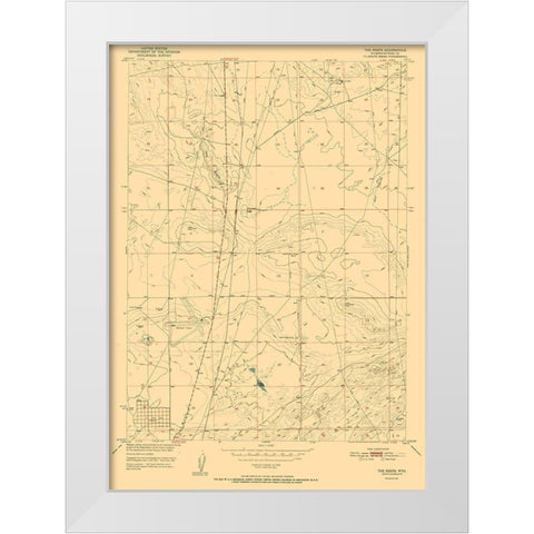 Reefs Wyoming Quad - USGS 1951 White Modern Wood Framed Art Print by USGS