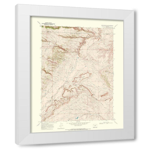Roughlock Hill Wyoming Quad - USGS 1968 White Modern Wood Framed Art Print by USGS