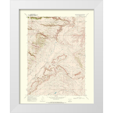 Roughlock Hill Wyoming Quad - USGS 1968 White Modern Wood Framed Art Print by USGS
