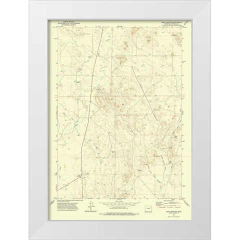 Reno Junction Wyoming Quad - USGS 1971 White Modern Wood Framed Art Print by USGS