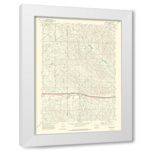 Rozet Wyoming Quad - USGS 1971 White Modern Wood Framed Art Print by USGS