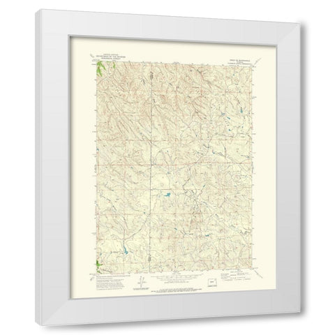 North East Rozet Wyoming Quad - USGS 1971 White Modern Wood Framed Art Print by USGS