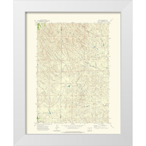 North East Rozet Wyoming Quad - USGS 1971 White Modern Wood Framed Art Print by USGS