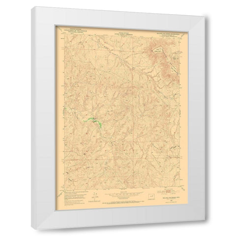 Rolling Pin Ranch Wyoming Quad - USGS 1953 White Modern Wood Framed Art Print by USGS