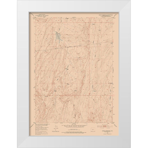 Rongis Reservoir Wyoming Quad - USGS 1952 White Modern Wood Framed Art Print by USGS