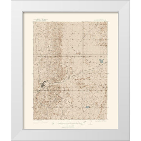 Rock Springs Wyoming Quad - USGS 1910 White Modern Wood Framed Art Print by USGS