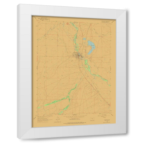 Saratoga Wyoming Quad - USGS 1961 White Modern Wood Framed Art Print by USGS