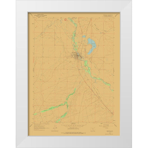 Saratoga Wyoming Quad - USGS 1961 White Modern Wood Framed Art Print by USGS