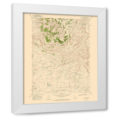 Salt Canyon Wyoming Quad - USGS 1968 White Modern Wood Framed Art Print by USGS