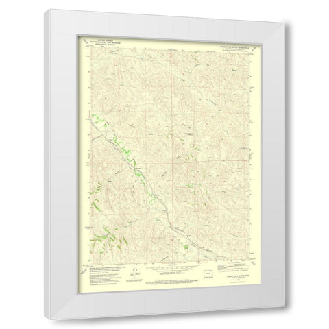 Twentymile Butte Wyoming Quad - USGS 1972 White Modern Wood Framed Art Print by USGS