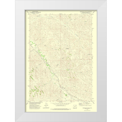 Twentymile Butte Wyoming Quad - USGS 1972 White Modern Wood Framed Art Print by USGS