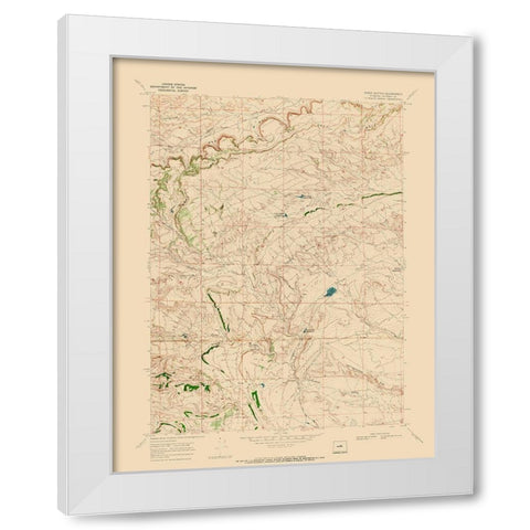 Three Buttes Wyoming Quad - USGS 1968 White Modern Wood Framed Art Print by USGS