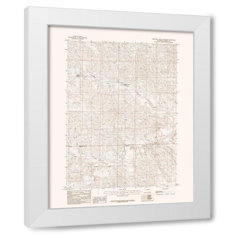 Threemile Creek Reservoir Wyoming Quad - USGS 1984 White Modern Wood Framed Art Print by USGS