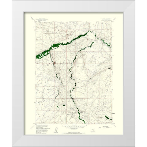 T L Ranch Wyoming Quad - USGS 1958 White Modern Wood Framed Art Print by USGS