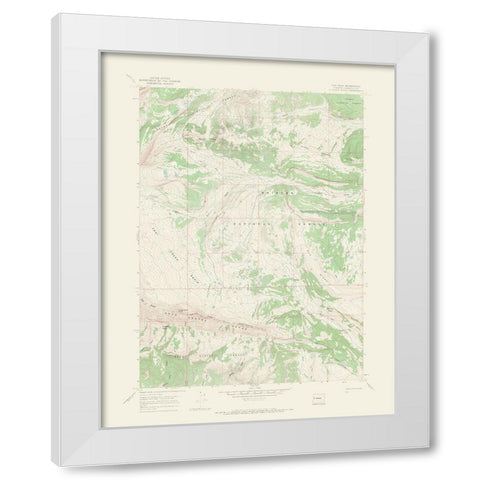 Tosi Peak Wyoming Quad - USGS 1967 White Modern Wood Framed Art Print by USGS