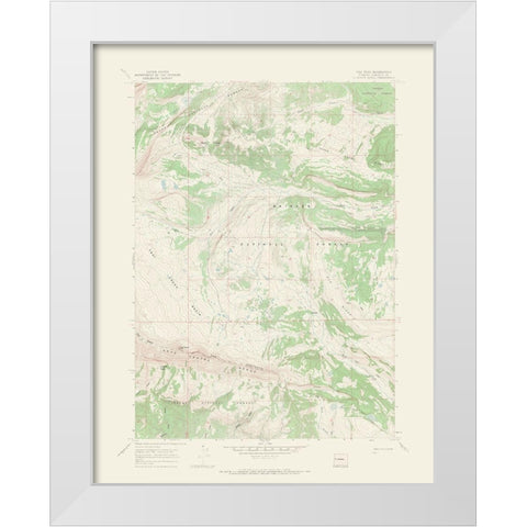 Tosi Peak Wyoming Quad - USGS 1967 White Modern Wood Framed Art Print by USGS