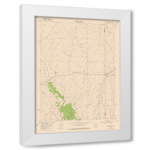 Taylor Ranch Wyoming Quad - USGS 1954 White Modern Wood Framed Art Print by USGS