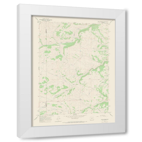 Turk Springs Wyoming Quad - USGS 1967 White Modern Wood Framed Art Print by USGS